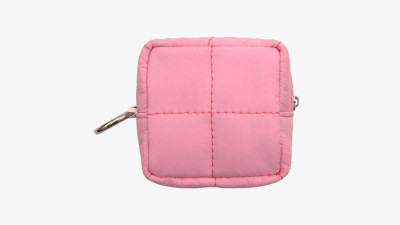 핑크 사각 패딩 파우치