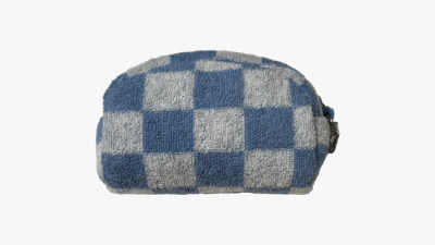 체크 테리 반달 파우치